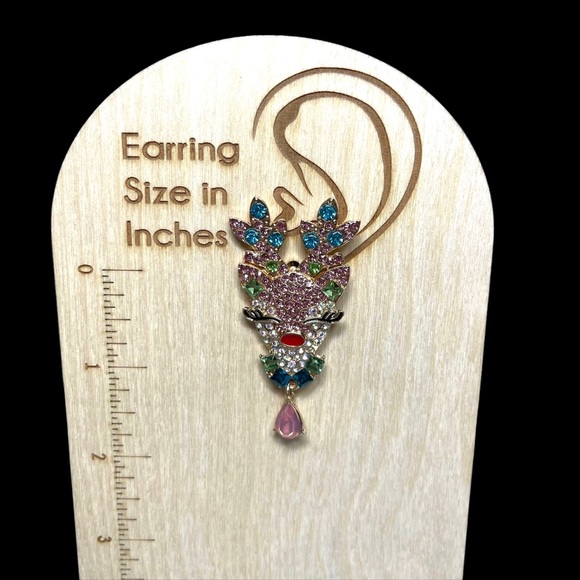 Gift Idea - Christmas Reindeer Earrings - Pink - Picture 3 of 7
